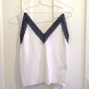 Sweater cami with lace